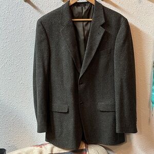 Classic warm grey herringbone Men's Blazer